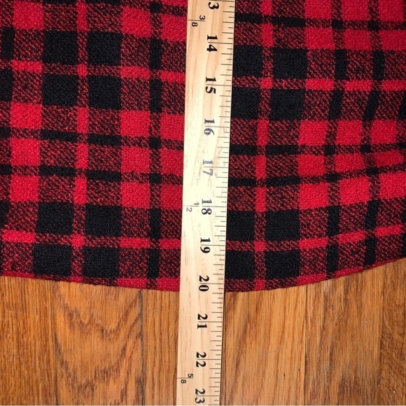 Jaegar Great Britain vintage wool pencil skirt red plaid holiday lined split - Picture 5 of 10